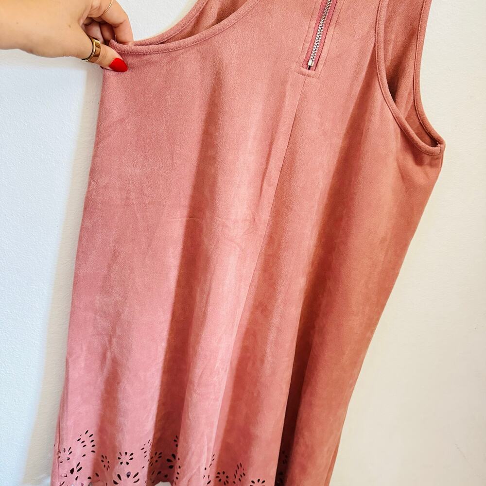 VINTAGE CRANE Y2K 90s Blush Pink Floral Tank Top Sleeveless $78 Mini Dress S - Picture 11 of 14